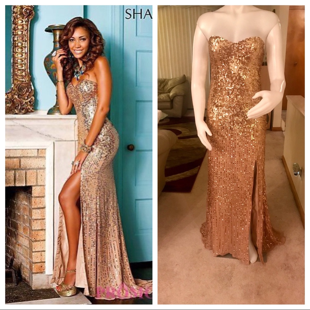 Women’s dress Shail K, gold sequin size s